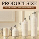 Firehold Ceramic Vase Set of 3, Rustic Home Decor Vases for Modern Farmhouse, Wh... - Image 3