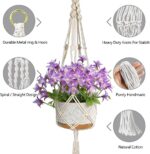Macrame Plant Hangers 2 Pack Indoor Outdoor Hanging Planter Basket Handmade Rope... - Image 3