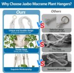 Macrame Plant Hangers 2 Pack Indoor Outdoor Hanging Planter Basket Handmade Rope... - Image 6