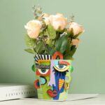 Mint Green Abstract Face Planter Pot/Picasso Flower Pot, Unique Head Planters fo... - Image 3