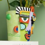 Mint Green Abstract Face Planter Pot/Picasso Flower Pot, Unique Head Planters fo... - Image 4