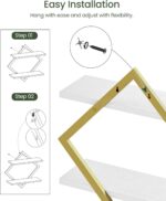 CHOEZON Floating Shelves for Wall, Set of 2 Wall Mounted Shelves, 2-Tier Hanging... - Image 5