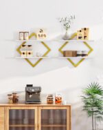 CHOEZON Floating Shelves for Wall, Set of 2 Wall Mounted Shelves, 2-Tier Hanging... - Image 6