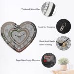 Crystal Wall Clocks for Living Room Decor Heart Shape Silver Diamond Mirrored Wa... - Image 5