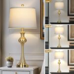Cinyirong 28.75" Gold Table Lamps for Living Room,Touch Lamps for Bedrooms Set o... - Image 3