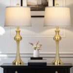 Cinyirong 28.75" Gold Table Lamps for Living Room,Touch Lamps for Bedrooms Set o... - Image 4