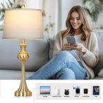 Cinyirong 28.75" Gold Table Lamps for Living Room,Touch Lamps for Bedrooms Set o... - Image 5