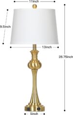 Cinyirong 28.75" Gold Table Lamps for Living Room,Touch Lamps for Bedrooms Set o... - Image 7