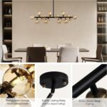 Mid Century Modern Chandeliers for Dining Room, 39" Linear Pendant Light Fixture... - Image 6