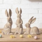 DN DECONATION Easter Decorations Bunny Figurines Set of 3 - Rabbit Statues Farmh... - Image 6
