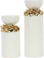 Deco 79 Ceramic Decorative Candle Holder Candle Stand with Abstract Spotted Patt... - Image 8