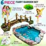 Mood Lab Fairy Garden Figurines - Fish Pond & Bridge - Miniature Decor Set (6 pc... - Image 3