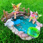 Mood Lab Fairy Garden Figurines - Fish Pond & Bridge - Miniature Decor Set (6 pc... - Image 4