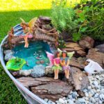 Mood Lab Fairy Garden Figurines - Fish Pond & Bridge - Miniature Decor Set (6 pc... - Image 5