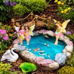 Mood Lab Fairy Garden Figurines - Fish Pond & Bridge - Miniature Decor Set (6 pc... - Image 8