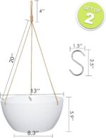 SwinDuck 13 Inch 2 Pack Large Hanging Planters for Indoor Outdoor Plants, Plasti... - Image 3