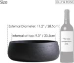 Olly & Rose Copenhagen Large Ceramic Planter Bowl Shallow Plant Pot - Matt Black... - Image 5