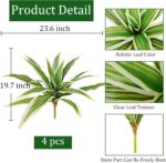 4Pcs Fake Ferns, Faux Outdoor Plants UV Resistant,3D Real Touch Fake Plants Tota... - Image 3