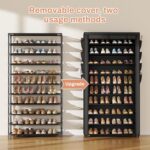 VTRIN Tall Shoe Rack with Cover, 10 Tier Shoe Organizer Storage for 50-55 Pairs ... - Image 5
