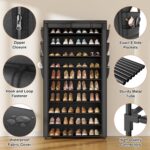 VTRIN Tall Shoe Rack with Cover, 10 Tier Shoe Organizer Storage for 50-55 Pairs ... - Image 6