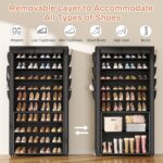 VTRIN Tall Shoe Rack with Cover, 10 Tier Shoe Organizer Storage for 50-55 Pairs ... - Image 7