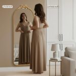 Besdomus Gold Full Length Mirror: 21"x56" Modern Bow Arched Floor Full Body Long... - Image 3