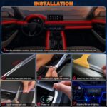 Jushope Car LED Lights, Interior Car Lights with Wireless APP/RF Remote/Button C... - Image 5