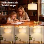 Innqoo Bedside Table Lamps for Bedroom Set of 2-Dimmable Nightstand Lamps with U... - Image 3