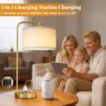 Innqoo Bedside Table Lamps for Bedroom Set of 2-Dimmable Nightstand Lamps with U... - Image 4
