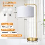 Innqoo Bedside Table Lamps for Bedroom Set of 2-Dimmable Nightstand Lamps with U... - Image 5