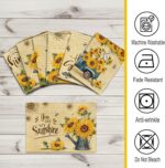 pinata Sunflower Linen Square Summer Spring Placemats Set of 6, Sunflower Table ... - Image 3