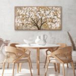 Framed Wall Art Print Gold Tree Of Life Modern Artwork Canvas Painting Gold Tree... - Image 4