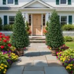 Set of 2 Artificial Cedar Topiary Trees - 4FT Faux Pine Shrubs with Barrel Plant... - Image 5