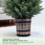 Set of 2 Artificial Cedar Topiary Trees - 4FT Faux Pine Shrubs with Barrel Plant... - Image 6