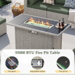 UDPATIO Patio Furniture Set with Fire Pit Table, 8 Pieces Outdoor Sectional Sofa... - Image 3