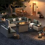 UDPATIO Patio Furniture Set with Fire Pit Table, 8 Pieces Outdoor Sectional Sofa... - Image 4