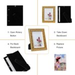5x7 Antique Gold Picture Frame, Resin Frame with Real Glass & Floral Relief Carv... - Image 8