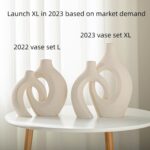 Lvases Snuggle Hollow Ceramic Vase Set of 2, Boho ins Style Round Nordic Mid Cen... - Image 3