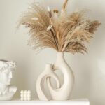 Lvases Snuggle Hollow Ceramic Vase Set of 2, Boho ins Style Round Nordic Mid Cen... - Image 4