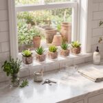 Briful Set of 4 Succulents Plants Artificial in Clear Glass Pots Small Fake Succ... - Image 5