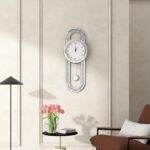 SHYFOY Decorative Wall Clock 31.5" Mirrored Pendulum Clock Silent Quality Quartz... - Image 3