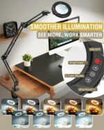 12X Magnifying Glass with Light and Clamp, Ultra Long 3 Section Swing Arm LED De... - Image 5