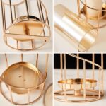MrMrKura Metal Wire Candle Holder Set of 2, Glass Pillar Candle Holders Gold Dec... - Image 7