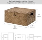 StorageWorks Wicker Baskets with Lid for Organizing, Seagrass Storage Baskets fo... - Image 3