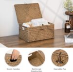 StorageWorks Wicker Baskets with Lid for Organizing, Seagrass Storage Baskets fo... - Image 4