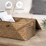 StorageWorks Wicker Baskets with Lid for Organizing, Seagrass Storage Baskets fo... - Image 5