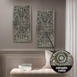 Madison Park Wall Art Living Room Décor - Floral Antiqued Wooden Carving Wall De... - Image 3