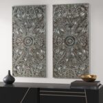 Madison Park Wall Art Living Room Décor - Floral Antiqued Wooden Carving Wall De... - Image 4