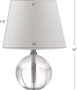 SAFAVIEH Lighting Collection Mable Modern Glam Clear Crystal 14-inch Bedroom Liv... - Image 4