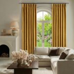 Gold Velvet Pinch Pleated Curtains: 84 Inches Long 2 Panels Set Luxury Living Ro... - Image 7
